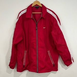 Men’s Nike Vintage Windbreaker Jacket Red White Extra Large